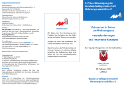 jetzt anmelden - Bundesarbeitsgemeinschaft Wohnungslosenhilfe eV