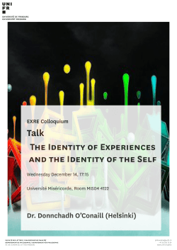Talk The Identity of Experiences and the Identity of the Self