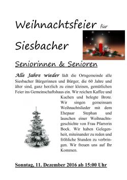 Weihnachtsfeier Senioren Siesbach 2016