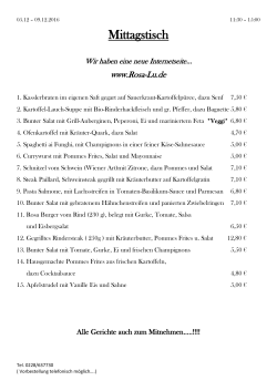 Mittagskarte 5.12.-9.12.2016 als