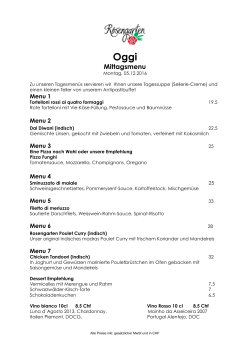 Mittagsmenü Tagesaktuell