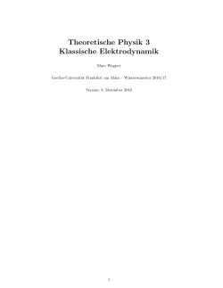 Theoretische Physik 3 Klassische Elektrodynamik