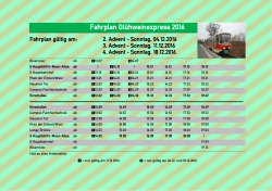 Fahrplan Glühweinexpress 2016