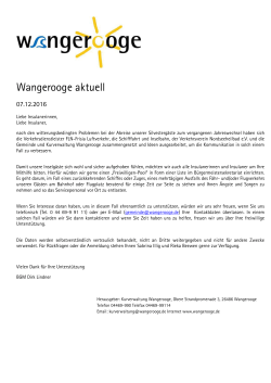 Wangerooge aktuell vom 07.12.2016