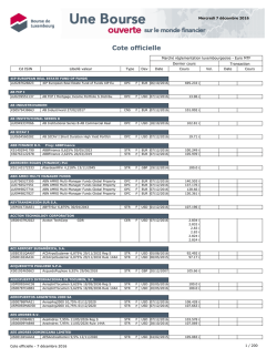 Cote officielle - Luxembourg Stock Exchange