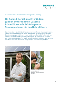 Dr. Roland Gersch: Zusammenarbeit über