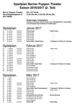 Spielplan Januar 2017 Spielplan Februar 2017 Spielplan März 2017