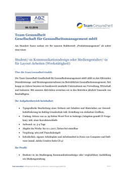 in Kommunikationsdesign oder Mediengestalter