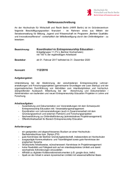 in Entrepreneurship Education - 112/2016