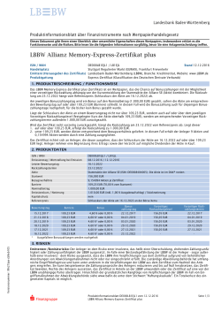LBBW Allianz Memory-Express-Zertifikat plus - lbbw