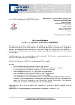 Hilfskraft (E2) geeignet als studentischer Nebenjob