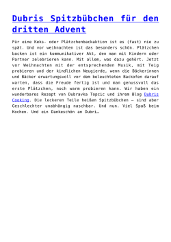 Dubris Spitzb&uuml;bchen f&uuml;r den dritten Advent