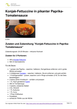 Konjak-Fettuccini in pikanter Paprika-Tomatensauce
