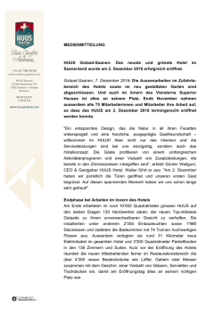 HUUS_Medienmitteilung_Das Hotel ist er&ouml;ffnet