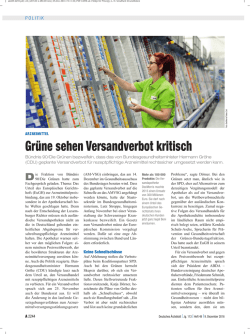 Gr&uuml;ne sehen Versandverbot kritisch