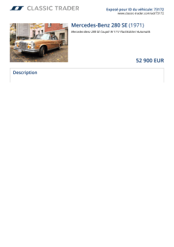 Mercedes-Benz 280 SE (1971) 52 900 EUR