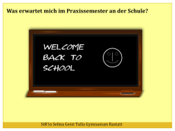 Infoveranstaltung - Praxissemester (Schulpraxis)