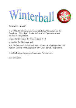 Einladung zum Winterball am 09.12.16