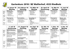 Gartenkurs 2018 / BZ Wallierhof, 4533 Riedholz 8. Januar 18