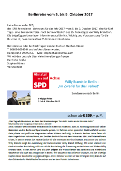 Berlinreise vom 5. bis 9. Oktober 2017