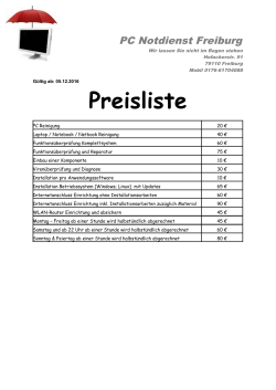 Preisliste - PC Notdienst Freiburg