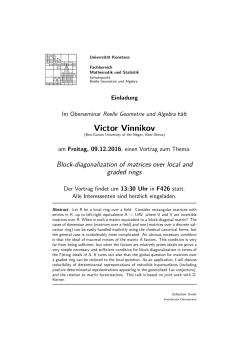 Victor Vinnikov - FB Mathematik und Statistik