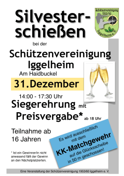 Schützenvereinigung Iggelheim 31.Dezember Siegerehrung mit