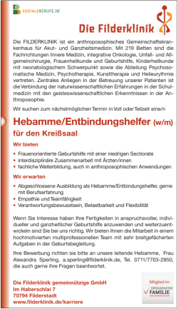 Hebamme/Entbindungshelfer (w/m)