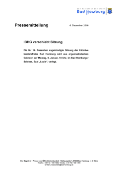 IBHG verschiebt Sitzung