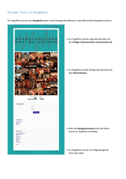 Ein paar Tricks zur Navigation