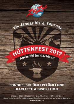 hüttenfest - im Zic Zac Basel