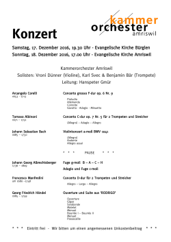 Konzert - Kammerorchester Amriswil