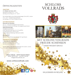 Präsente 2016 - Mit Schloss Vollrads Freude schenken