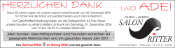Herzlichen Dank . . . und Ade!