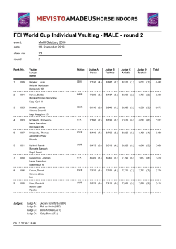 FEI World Cup Individual Vaulting - MALE