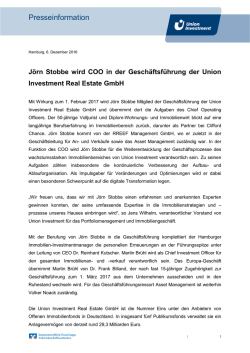 J&ouml;rn Stobbe - Union Investment Real Estate GmbH