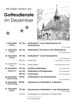 Gottesdienste Dezember