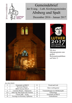 Gemeindebrief Dezember 2016/Januar 2017