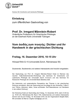 Gastvortrag von Prof. Dr. I. Männlein-Robert