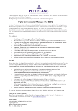 Digital Communication Manager m/w (100%)