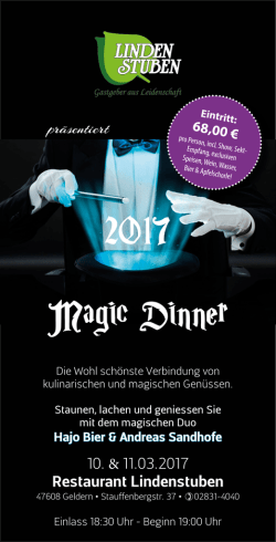 Magic Dinner 2017 - Restaurant Lindenstuben