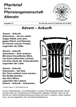 Pfarrbrief -  - Dekanat Ahr