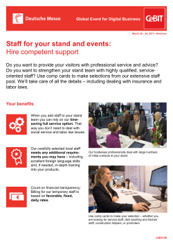 Staff for your stand and events: Hire competent support