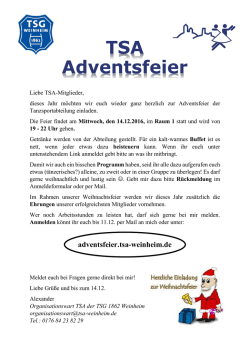 Info zur Adventsfeier - TSA der TSG 1862 Weinheim