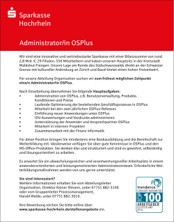 S Sparkasse Hochrhein Administrator/in OSPlus
