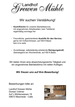Wir suchen Verstärkung!