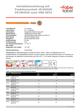 Installationsleitung mit Funktionserhalt JE-H(St)H