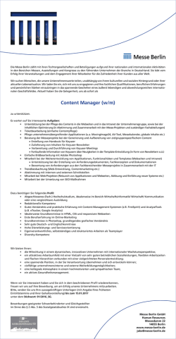 Content Manager (w/m)