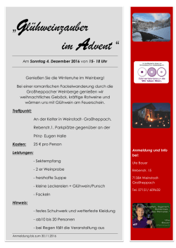 Gl&uuml;hweinzauber im Advent - Gro&szlig;heppacher Weinfreunde
