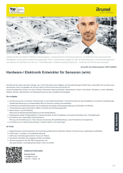 Hardware-/ Elektronik Entwickler f&uuml;r Sensoren Job in